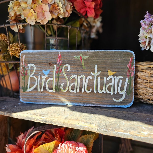 Bird sanctuary sign,outdoor garden  decor,custom garden gift,personalize outdoor sign,personalized garden wood sign,the birdhouse of orange