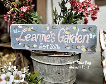 Custom Hand-Painted Garden Sign: Personalized Wood Plaque