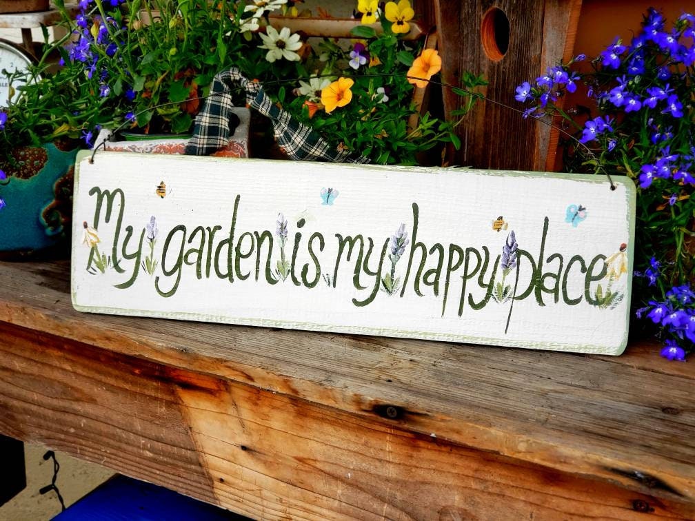 Garden sign,Custom sign,rustic garden decor,primitive wood