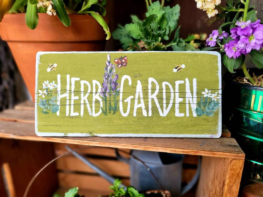 Herb garden,garden gift,garden decor,rustic sign wood,outdoor custom