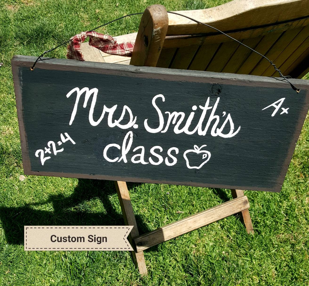 Large custom outdoor/indoor wood sign for home and garden. Handpainted