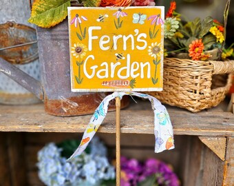 Custom garden marker,childrens garden stake,custom sign outdoor,garden label,outdoor garden gift,personalized garden marker,grandparent gift