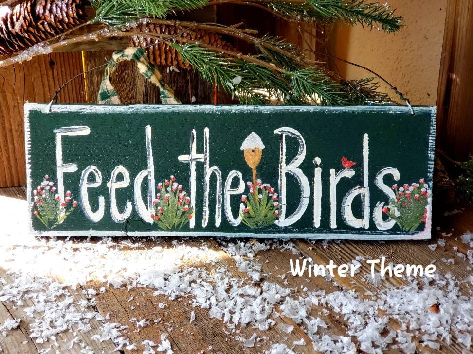 Feed the birds sign,outdoor garden sign,Mary poppins sign,personalized