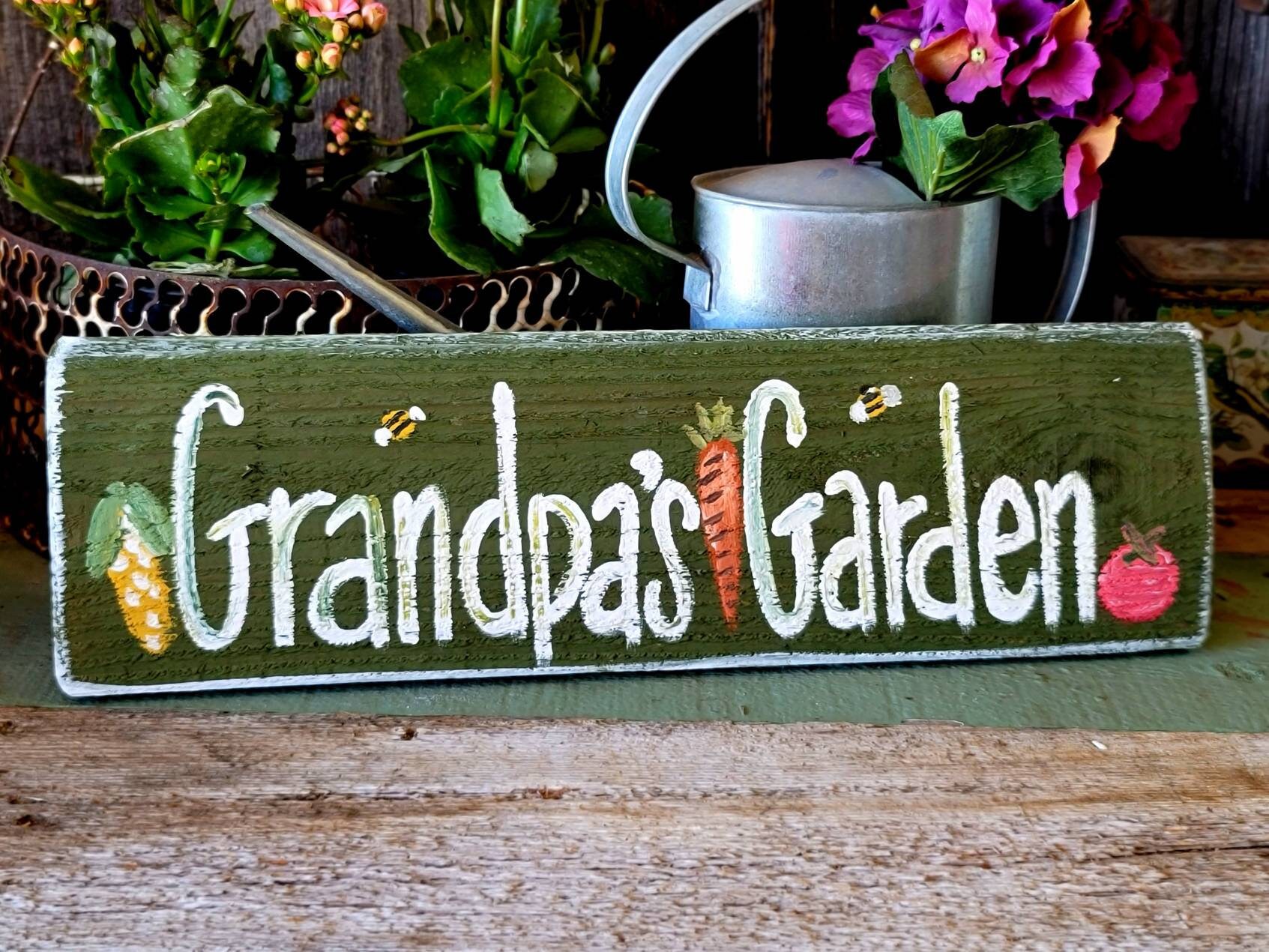 Outdoor custom wood sign for home and garden. You can personalize this