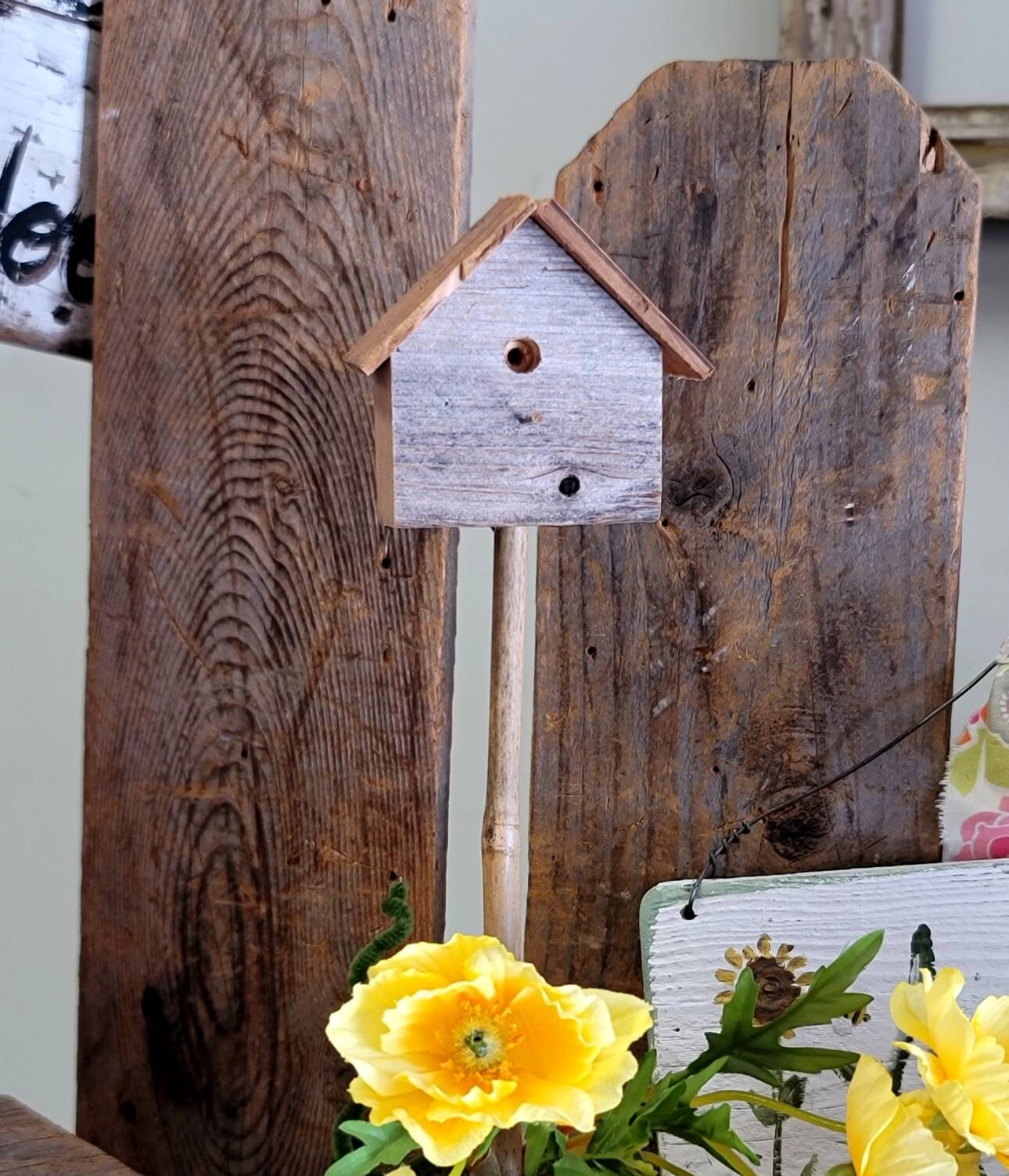 Custom birdhouse on a stake,wooden birdhouse,birdhouse decor,garden