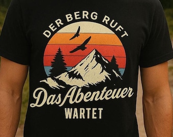 THE MOUNTAINS ARE CALLING T-Shirt | Adventure Awaits Hiking T-Shirt for Men, Mountaineering T-Shirt for Men, Gift for Mountaineers & Nature Lovers