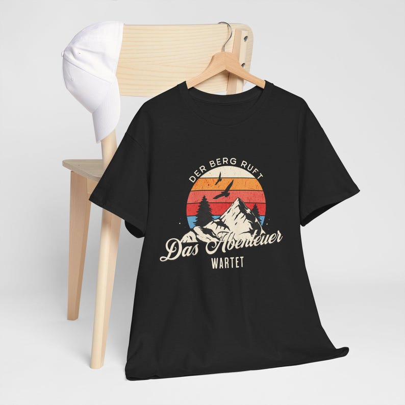 THE MOUNTAINS ARE CALLING T-Shirt | Adventure Awaits Hiking T-Shirt for Men, Mountaineering T-Shirt for Men, Gift for Mountaineers & Nature Lovers image 2
