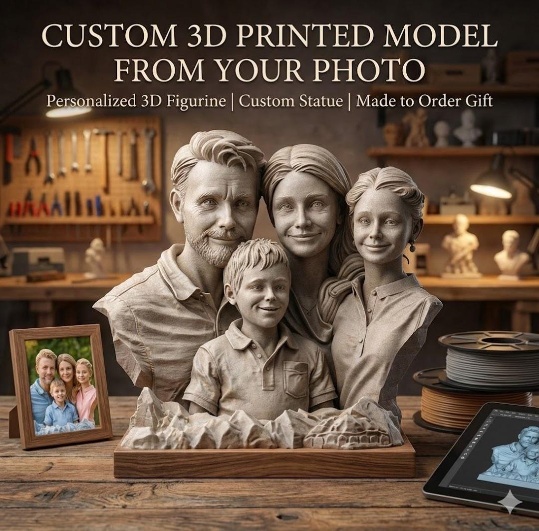 Custom 3D Printed Figurine From Photo | Personalized Statue - Etsy