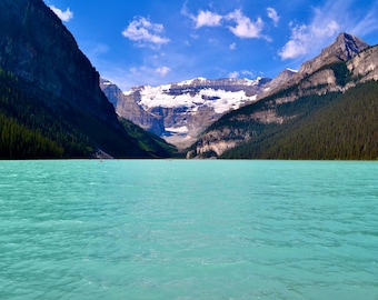 Stampa del Lago Louise / Quadro di Banff / Fotografia delle Montagne Rocciose canadesi / Regalo di viaggio a tema lago di montagna / Stampa, cornice o tela