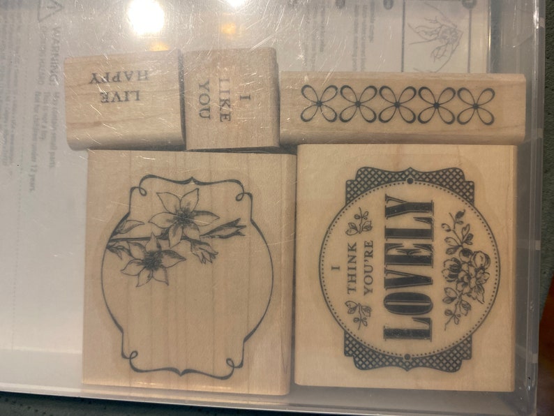 Box B You/'re Lovely Wood Mount Rubber Stamp Set Stampin/' Up!