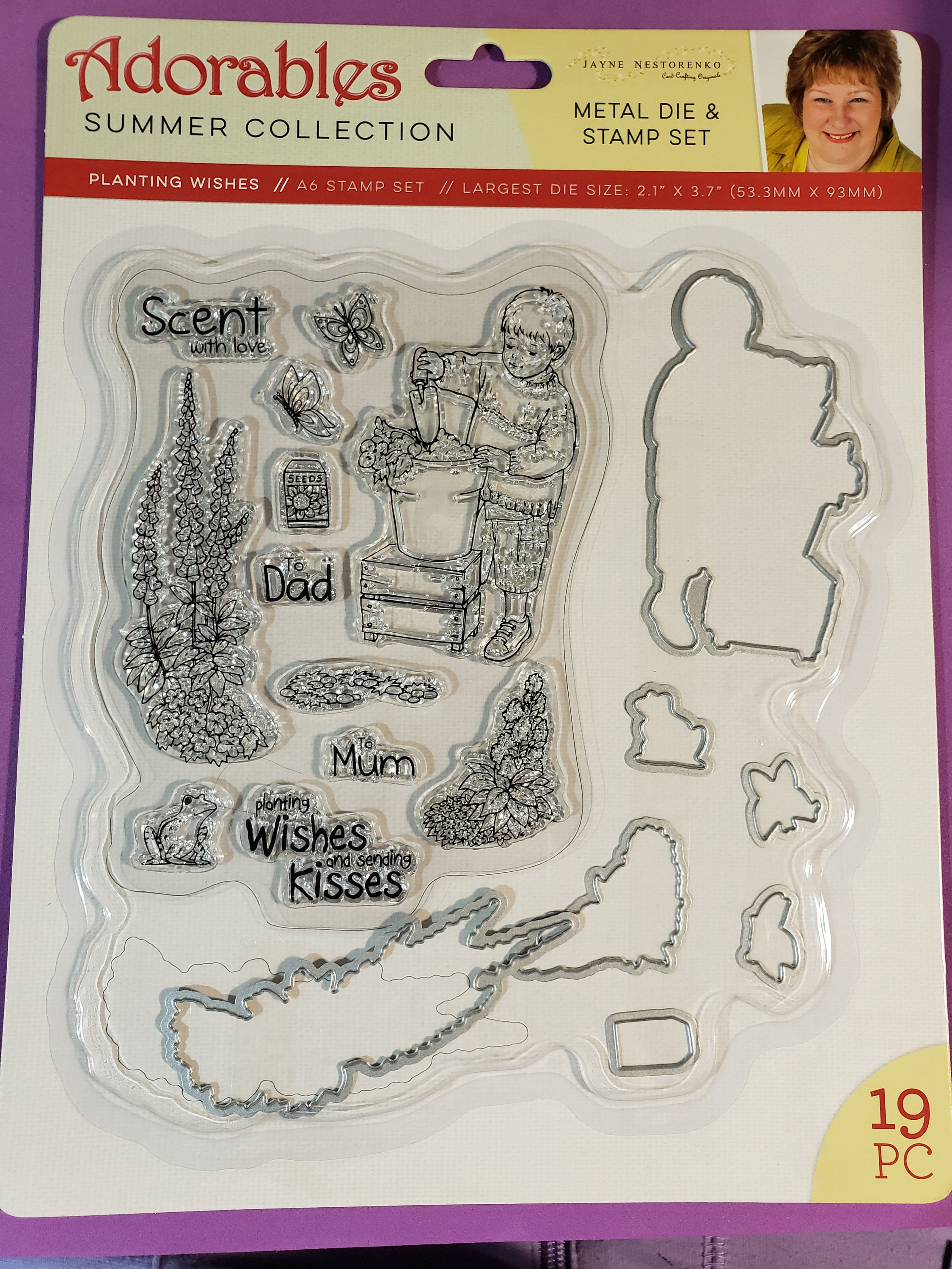 Planting Wishes Stamp and Die Set 19 Pieces Adorables Summer