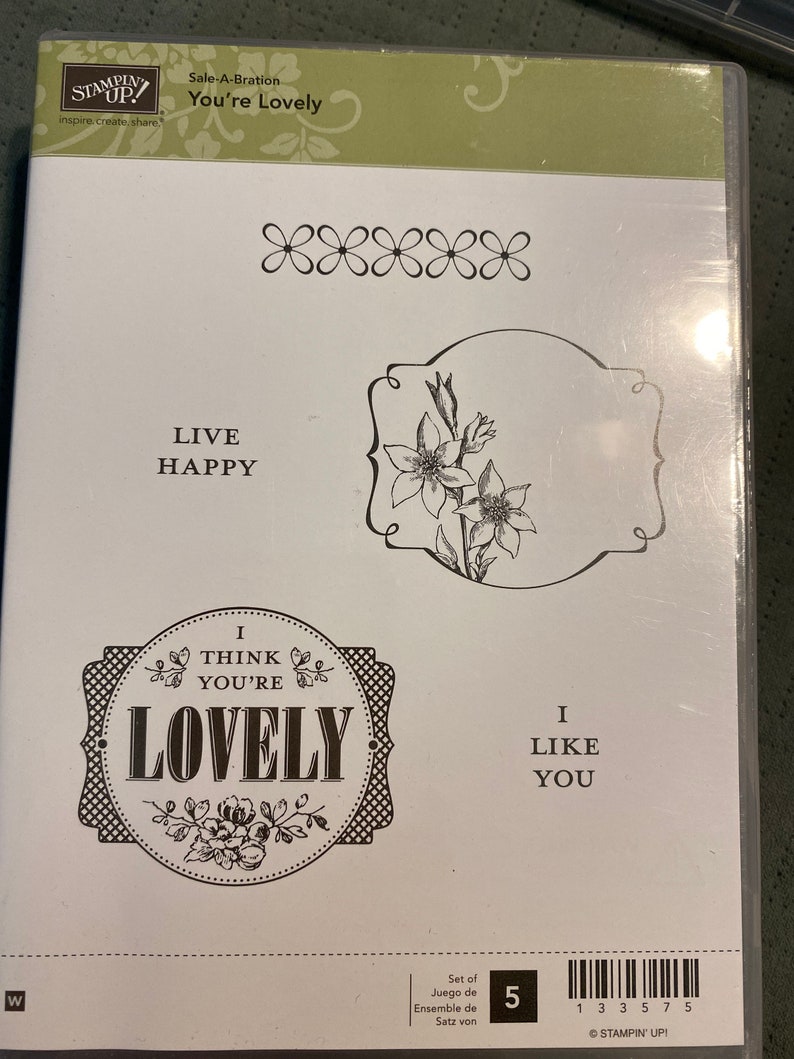 Box B You/'re Lovely Wood Mount Rubber Stamp Set Stampin/' Up!