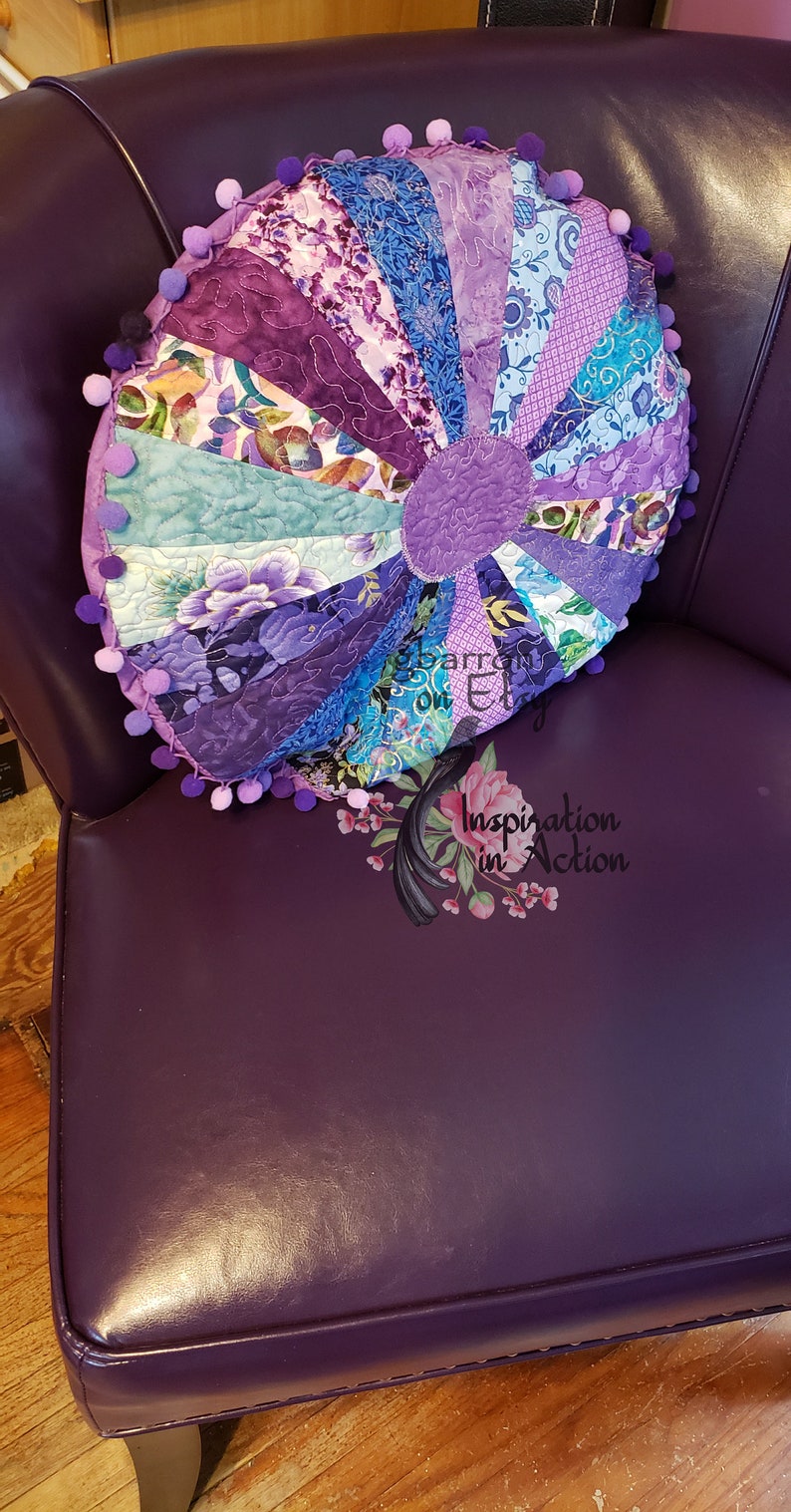 You Choose Colors Custom Made Dresden Plate 18 Quilted Pillow Cover