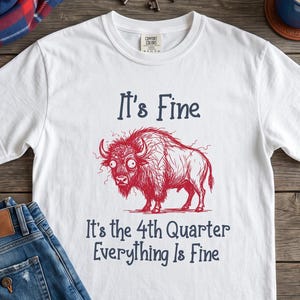 Camiseta de Futebol Americano dos Bills | Camiseta Comfort Colors do 4º Quarto | Roupa Divertida para o Dia do Jogo | Camiseta Buffalo Mafia Tailgate | Roupa para Fã Estressado