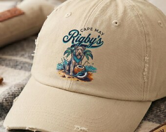 Gorro personalizado para perro / Gorra de béisbol desgastada / Terrier galés personalizado / Regalo para vacaciones en la costa / Terrier airedale / Recuerdo de pueblo costero