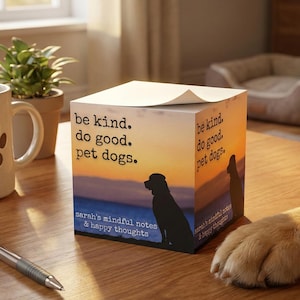 Personalized Dog Note Cube | Vet Tech Thank You Gift | Custom Teacher Desk Decor | Mom Office Block