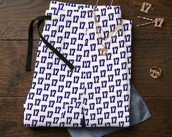 Pantalones de pijama para mujer de Buffalo / Patrón Josh Allen 17 / Ropa de dormir de jersey suave / Regalo para fanáticos del fútbol americano / Pantalones de descanso azules / Pijama de mariscal de campo