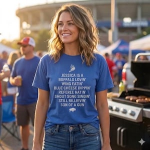 Custom Buffalo Checklist Shirt | Personalized Football Fan Tee | Funny Tailgate Gift