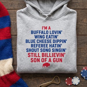 Custom Buffalo Football Hoodie | Personalized Fan Sweatshirt | Tailgate Apparel | NY Mafia Gift | Game Day Top
