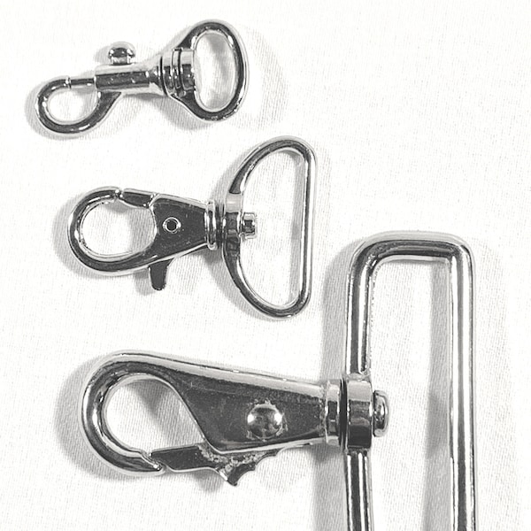 10 Metal Swivel Snap Hooks - Choose Size:  1/2", 1", 2"