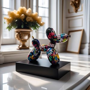 STATUE DE CHIEN BALLON MODERN ART SCULPTURE BLANC - Yatout Home