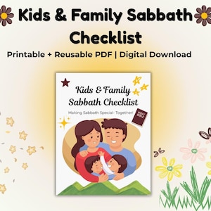 Kids & Family Sabbath Checklist | Printable Sabbath Planner | Christian Family Preparation Guide | Sabbath Activities for Kids