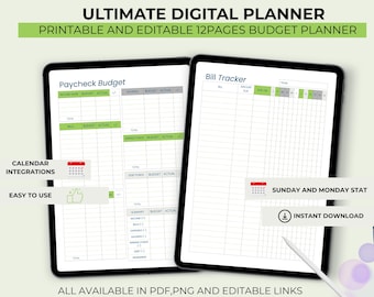 2026 Budget Planner | Printable Money Organizer | Monthly Expense Tracker | Family Finance & Savings Planner | PDF Download