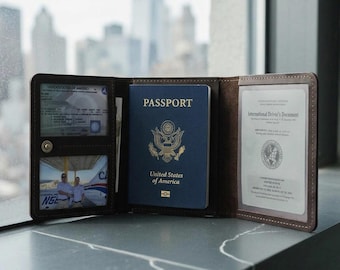 100% Genuine leather pilot license holder, Pilot license wallet, Leather pilot document holder, Pilot license wallet, Pilot passport wallet