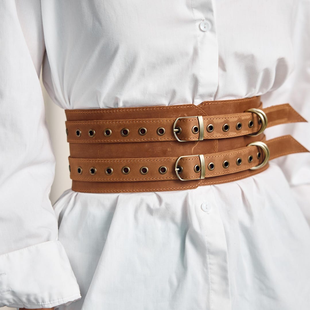 Leather Wide Belt, Leather Corset Belt, Genuine Leather Belt 