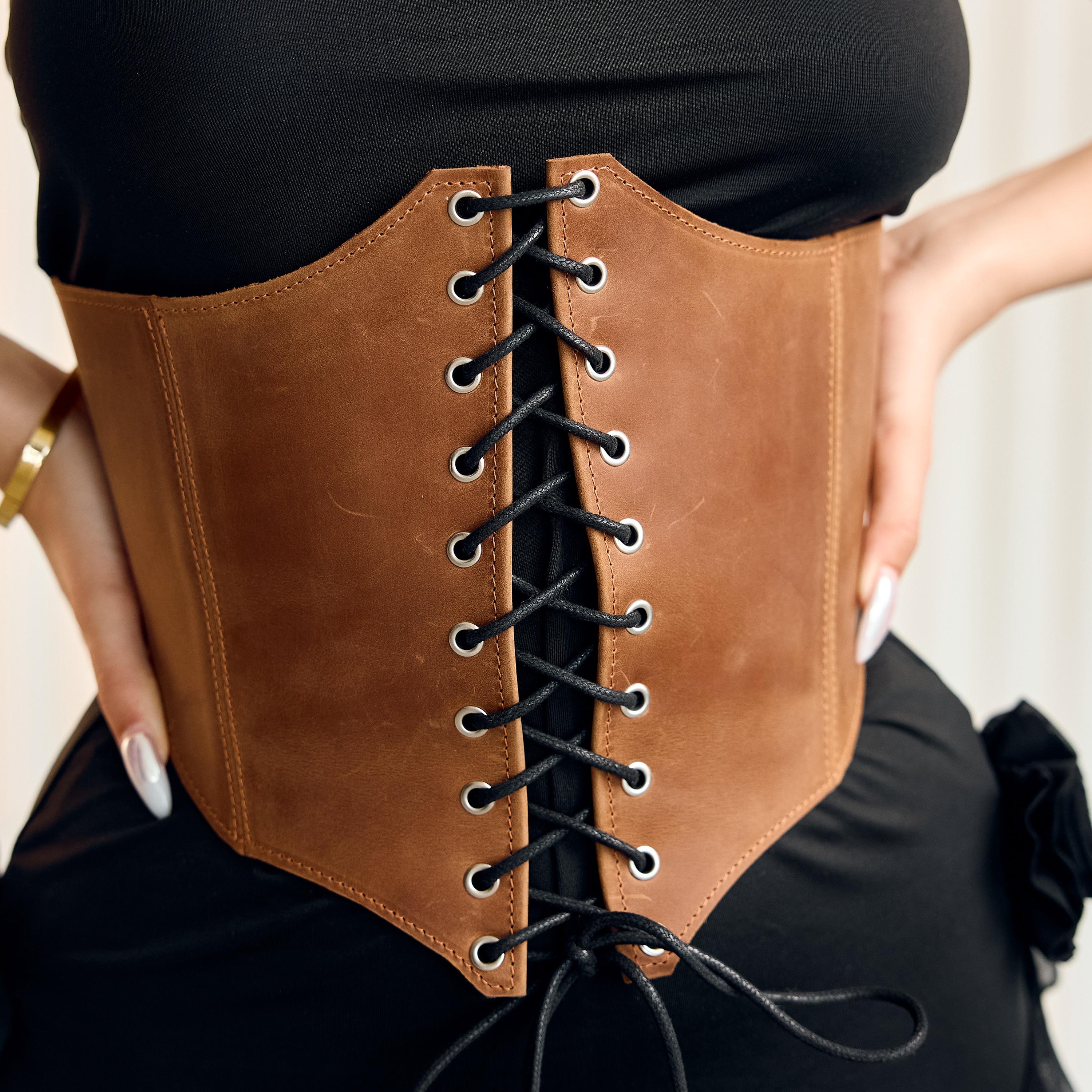 Leather Corset Belt Lace Up - Etsy