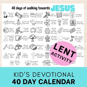 40 Day Lent Countdown for Kids -Instant Download- Lent & Ash Wednesday Craft, Sunday School and Kids Ministry Activity, Holy Week Devotional