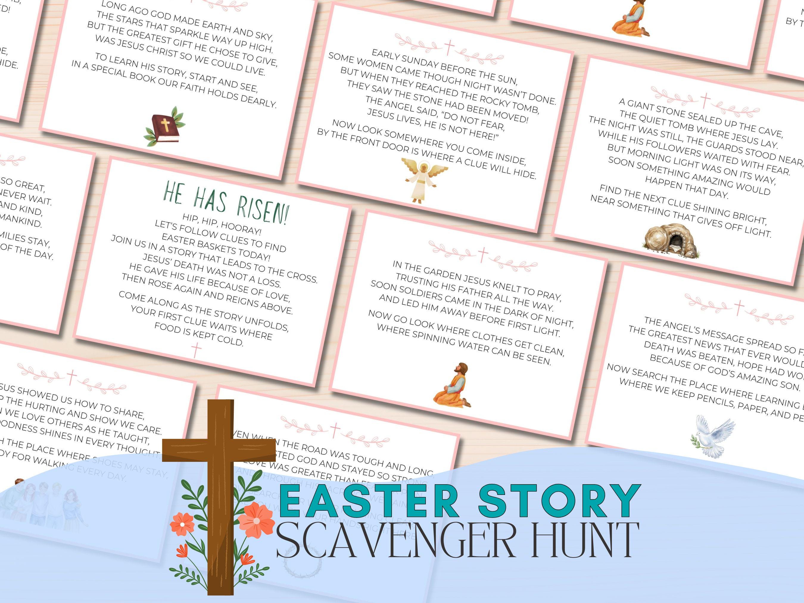 Easter Story Scavenger Hunt - Printable Bible Game, Christian Treasure ...