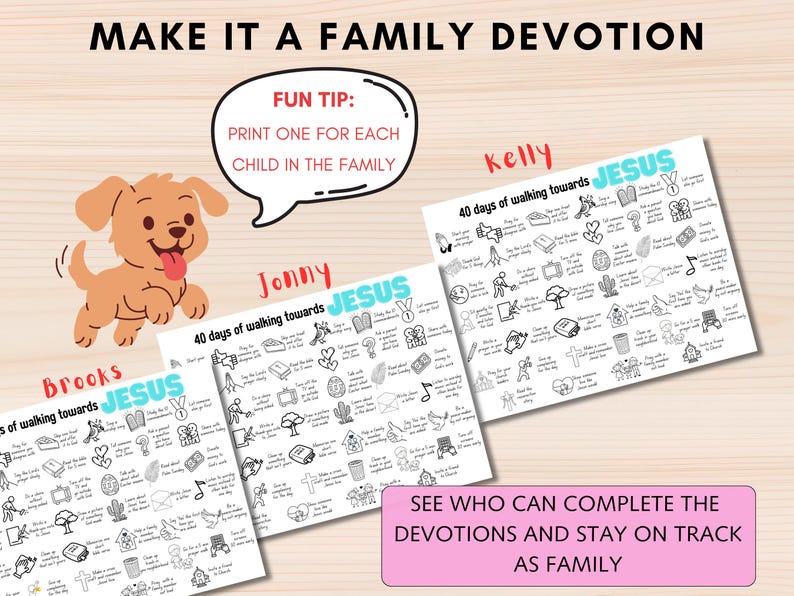 40 Day Lent Countdown for Kids -instant Download- Lent & Ash Wednesday ...