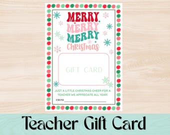 Teacher Christmas Gift Card Holder- Teacher Gift Card, Teacher Gift Ideas, Christmas Teacher Gift, New Teacher Gift, Preschool Teacher Gift
