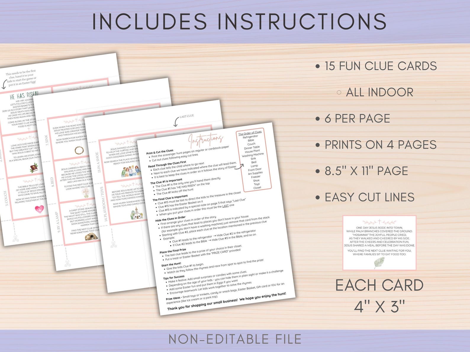 Easter Story Scavenger Hunt - Printable Bible Game, Christian Treasure ...