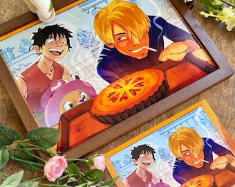 ¡Ya casi es la hora de la merienda! - Lámina artística de One Piece