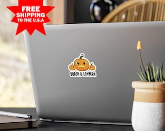 Pumpkin Duck Laptop Sticker, Halloween Vinyl Decal, Cute Funny Animal Stickers, Water Bottle Sticker, Bumper Sticker
