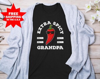 Extra Spicy Grandpa Shirt, Hot Chili Pepper Pun Shirt, Grandpa Gift, Funny Grandpa Shirt, Food Lover Shirt, Foodie Sweatshirt, Grandparent