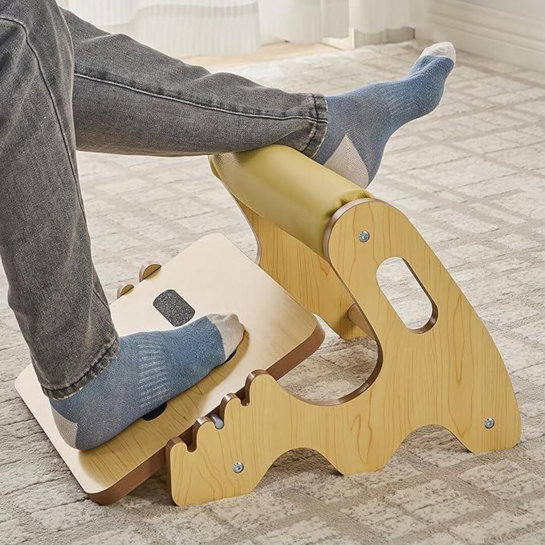 Under Desk Foot Rest Adjustable – Ergonomic Wooden Footrest With Soft ...