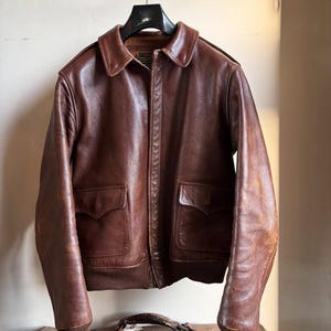 Vintage Brown Leather Flight Jacket for Men – Classic A-2 Pilot Style Genuine Leather