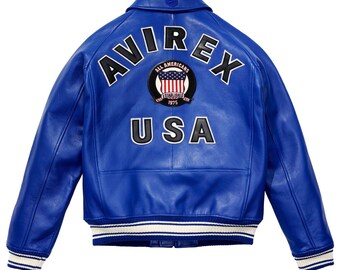 Blaue Bomberjacke | Oberbekleidung im amerikanischen Stil | Retro Jacke mit Reißverschluss | Streetwear Baseballmantel