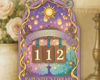 Books Read This Year Tracker Sign, Rapunzel Library Book Tracker, Tangled Lantern Reading Log, Personalized Book Count Sign, Bookish Decor