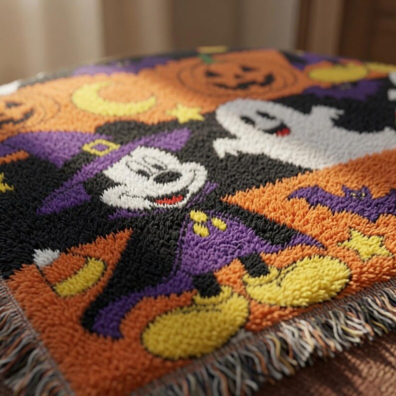 Halloween Mickey Mouse Blanket, Disney Halloween Throw Blanket, Spooky Season Blanket, Mickey Ghost Pumpkin Halloween Gift image 5