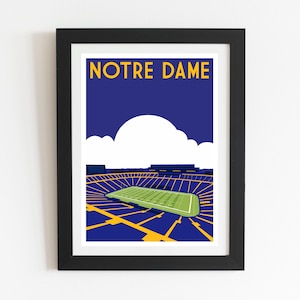 Notre Dame Fighting Irish Stadium  - Retro art print poster
