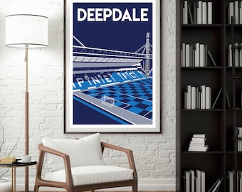 Preston North End Deepdale Retro Style Art Print Poster