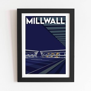 Millwall, The Den, Retro art print poster