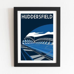 Huddersfield Town Retro Stadion Druck, John Smith's, Fußballkunst, englischer Fußball Wohnkultur