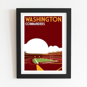 Washington Commanders Northwest Stadium Retro Poster: Vintage Football Art