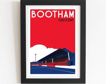 York City FC Bootham Crescent Retro Stadium Print: English Football Art