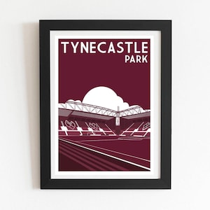 Tynecastle Park Print – Hearts FC Retro Stadium Art, Edinburgh Scottish Football Home Decor, Soccer
